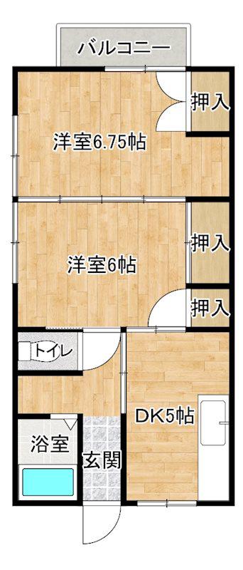 メゾンPETTOMO(2DK/1階)の間取り写真