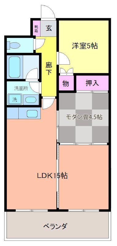 グレースヴィラ(2LDK/3階)の間取り写真