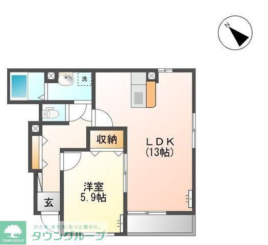 コーポライジン(1LDK/1階)の間取り写真