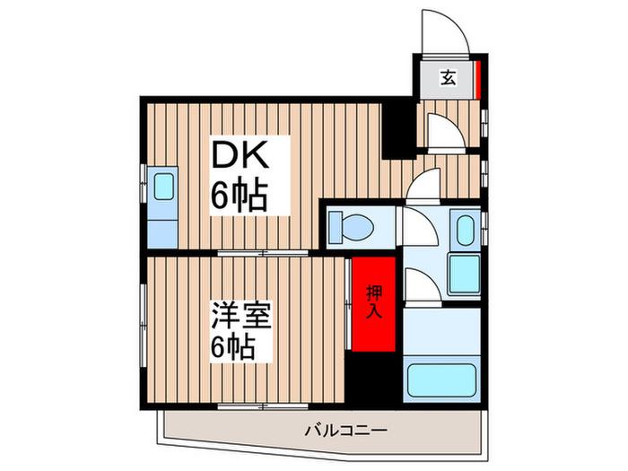 アルファ南浦和(1DK/5階)の間取り写真