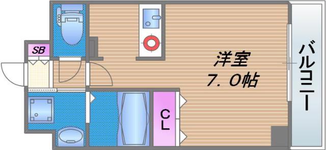 リヴシティ深江橋(1K/2階)の間取り写真