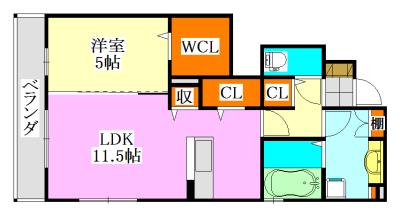 アゼリア(1LDK/1階)の間取り写真