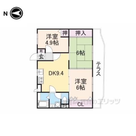 フルーエントⅣ(3LDK/3階)の間取り写真