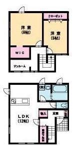 ツインドミール(2LDK/1階)の間取り写真