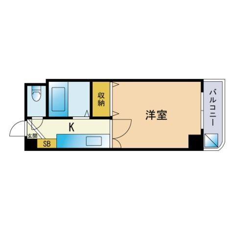 ルエメゾンロワール西公園Ⅲ-2(1K/5階)の間取り写真