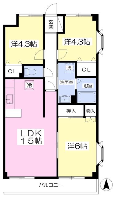 グラン・エスポワール(3LDK/3階)の間取り写真