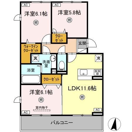 テールエリテ(3LDK/2階)の間取り写真