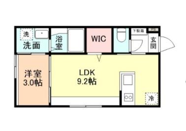 富山市向新庄町4丁目アパートA棟(1LDK/2階)の間取り写真