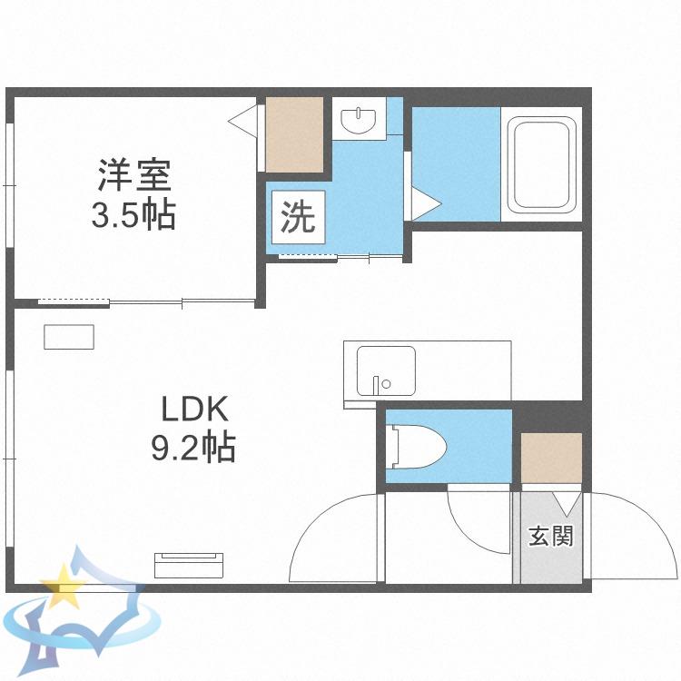 PRECIOUS MIYANOSAWA(1LDK/2階)の間取り写真