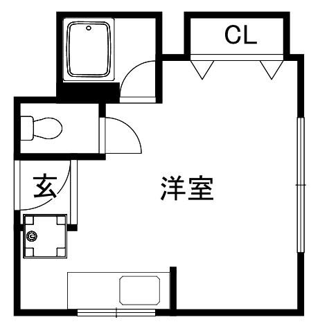 松本マンション(ワンルーム/2階)の間取り写真