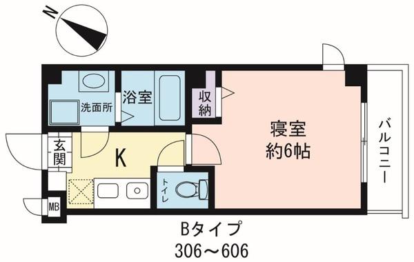 LA MAISON COUP DE COEUR M1(1K/6階)の間取り写真
