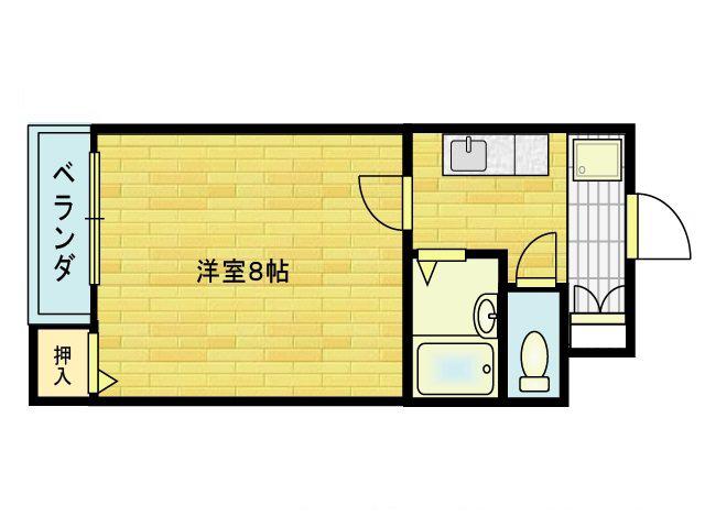 コーポ砺波2号館(1K/1階)の間取り写真