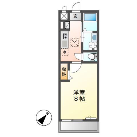 MAISON DOMANI メゾン ドマーニ(1K/1階)の間取り写真