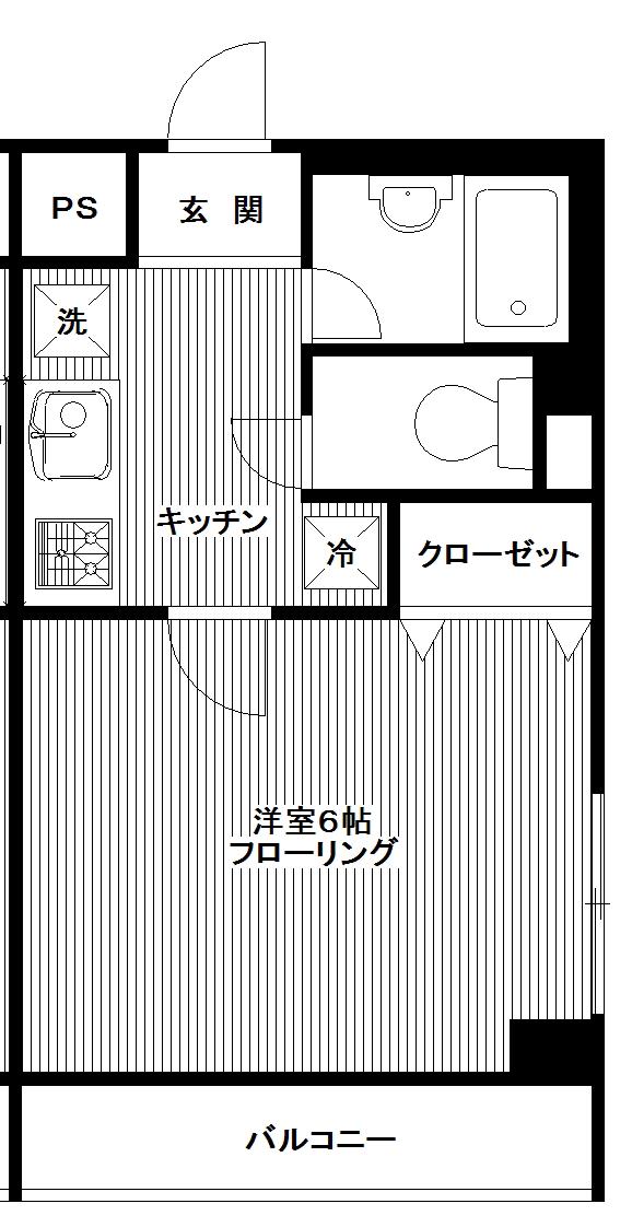 プロード都立家政(1K/3階)の間取り写真