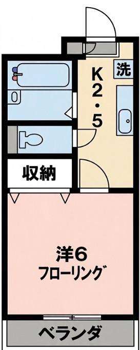第2ハイツ井上(1K/4階)の間取り写真