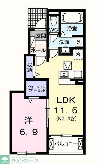 ラベンダーベイ(1LDK/1階)の間取り写真