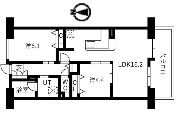 アクティ目黒駅前1棟(2LDK/11階)の間取り写真