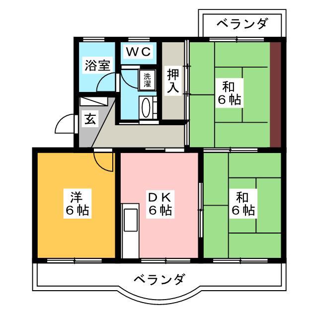 コーポラス望月(3DK/3階)の間取り写真