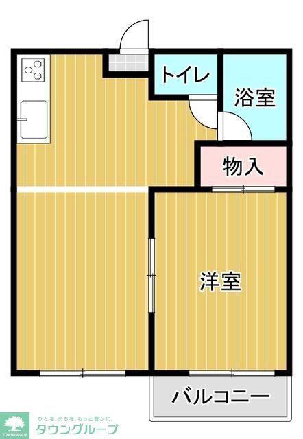 ファミリーハイツ(1LDK/2階)の間取り写真
