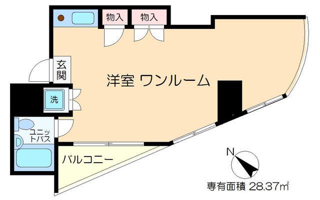 出町ビル(ワンルーム/4階)の間取り写真