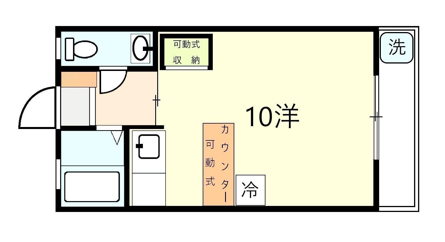 秦電気ビル(ワンルーム/3階)の間取り写真