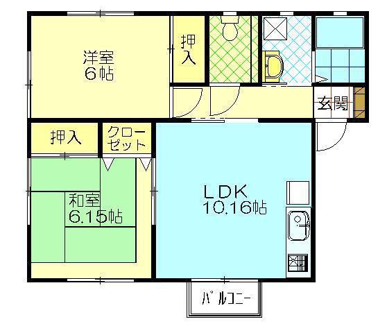 クレエ佐竹町(2LDK/1階)の間取り写真