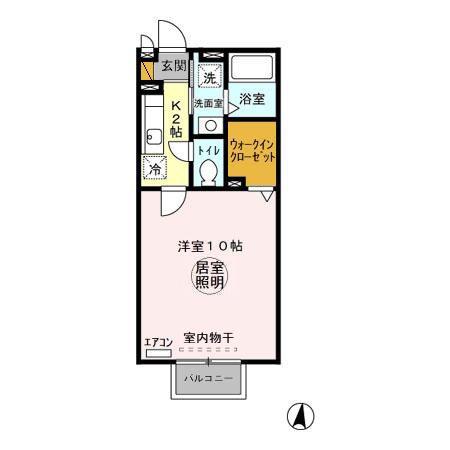 ロイヤルハイネス・クィーン(1K/1階)の間取り写真
