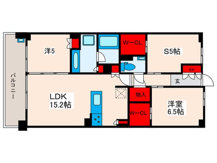 ドゥーエ町屋(2SLDK/1階)の間取り写真