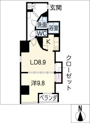 エルブ葵(1LDK/12階)の間取り写真