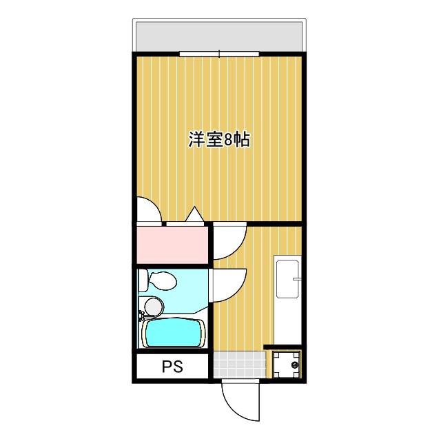 フライハイト麻郷(1K/1階)の間取り写真