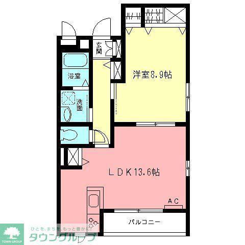 グランデュール橋本(1LDK/2階)の間取り写真