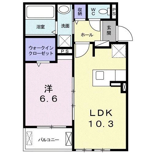 シエロビスタ常盤平III(1LDK/2階)の間取り写真