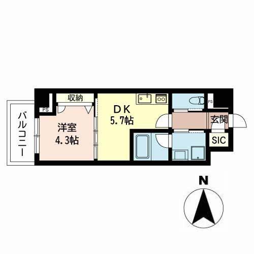 メゾン・ラ・ソルピアB(1LDK/1階)の間取り写真