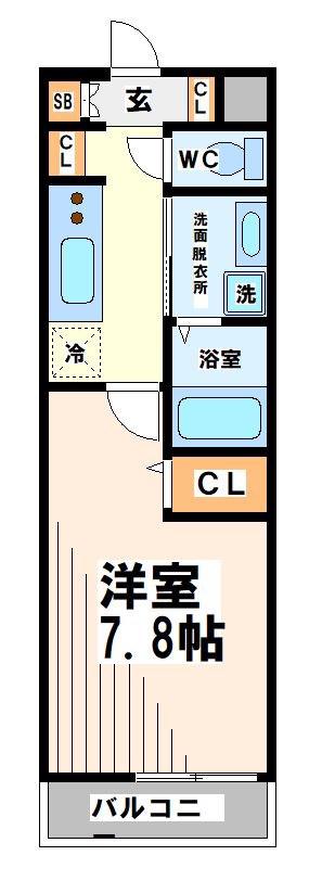 マイユクール(1K/2階)の間取り写真