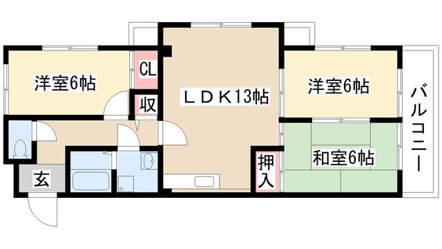 エクセル川本パートII(3LDK/2階)の間取り写真