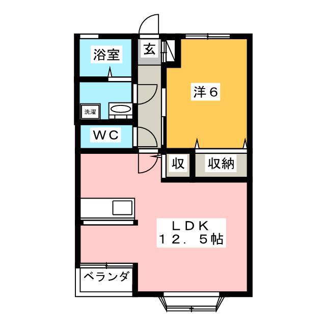 グリーンライフA(1LDK/1階)の間取り写真