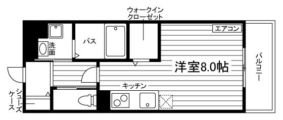 S-FORT大分大手町(ワンルーム/5階)の間取り写真