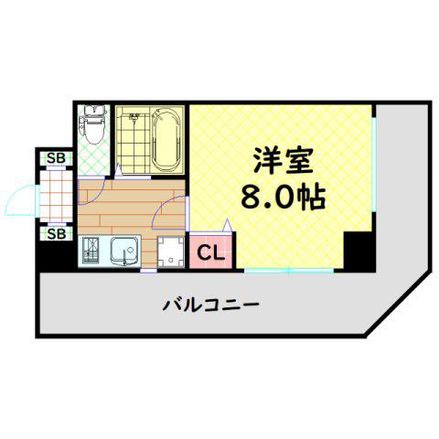 センユー四ツ橋(1K/3階)の間取り写真