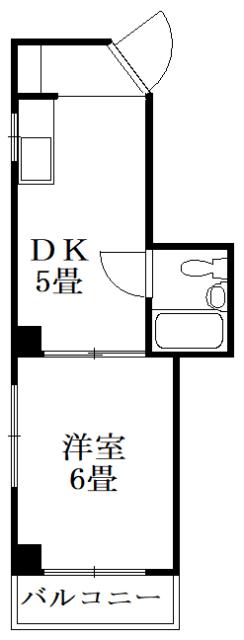 アーバンハイム東(1DK/3階)の間取り写真