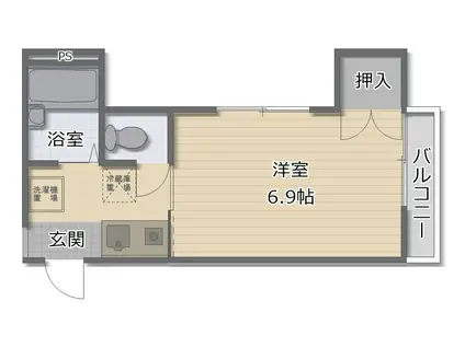 サンコーポ若葉町(1K/3階)の間取り写真