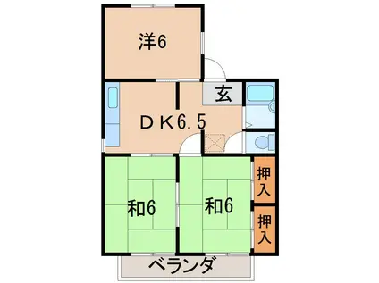 ウィステリアトレリスIII(3DK/2階)の間取り写真