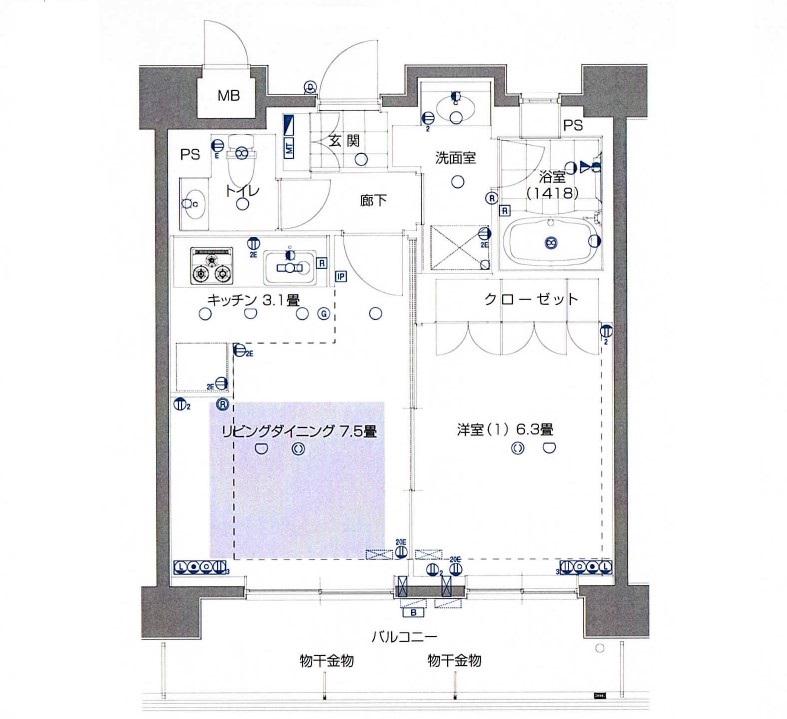 アーバンプレイス寄居(1LDK/5階)の間取り写真