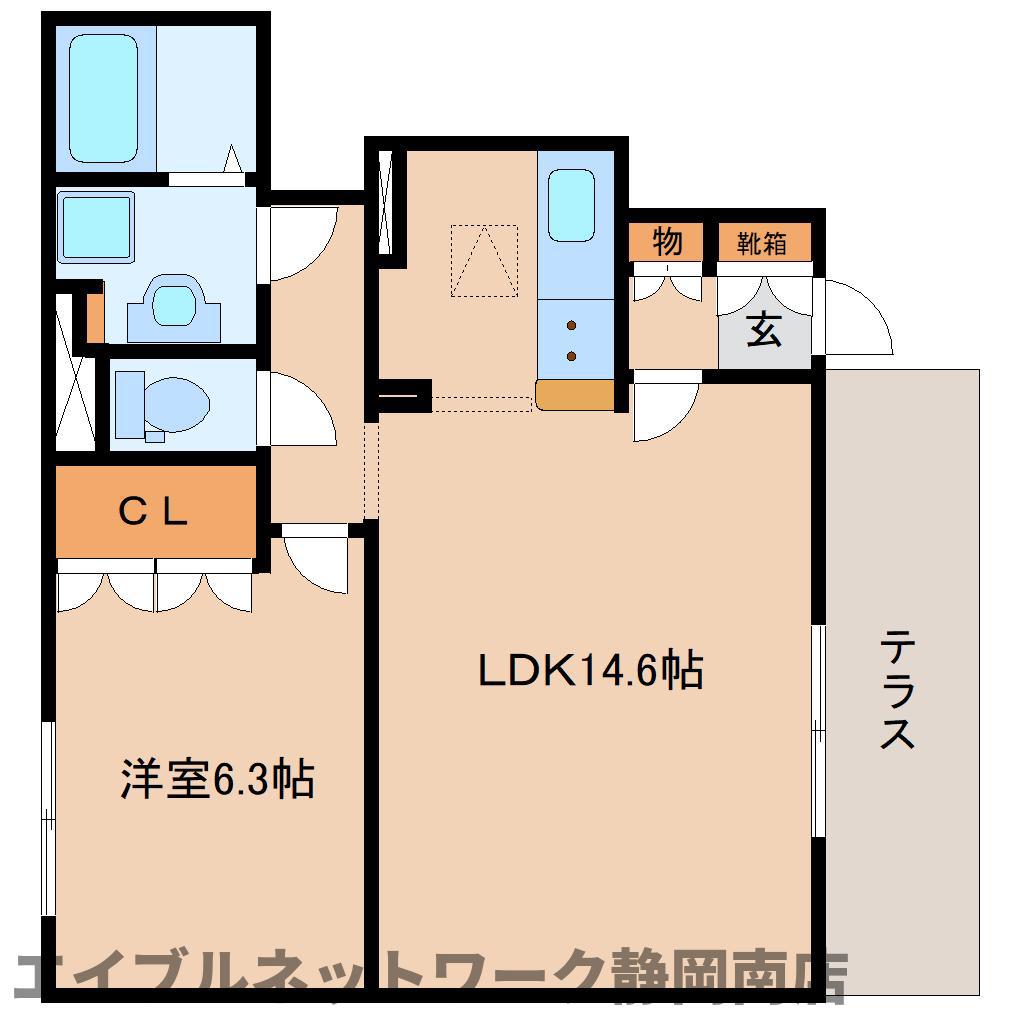 ヴェスパー(1LDK/1階)の間取り写真