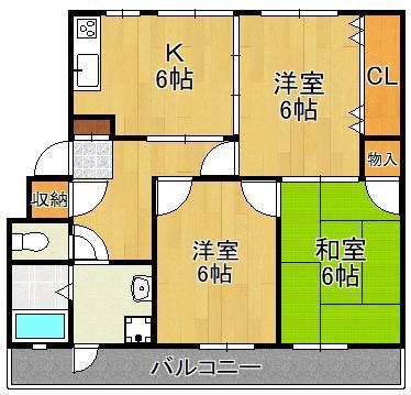 サンピア金比羅(3DK/2階)の間取り写真