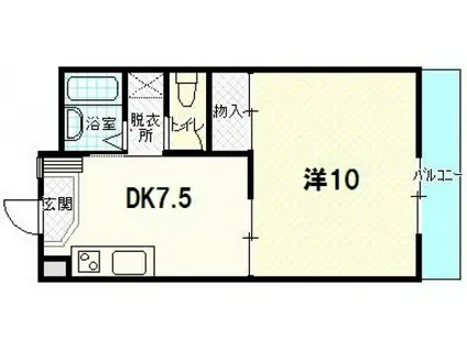 ラ・フィレンツェII(1DK/2階)の間取り写真