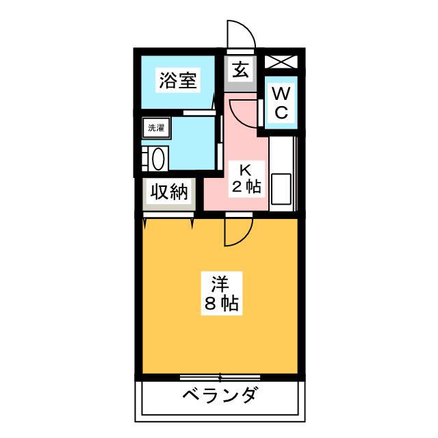 ミルフォード(1K/1階)の間取り写真