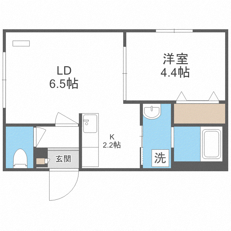 ルチアーノ発寒南(1LDK/2階)の間取り写真