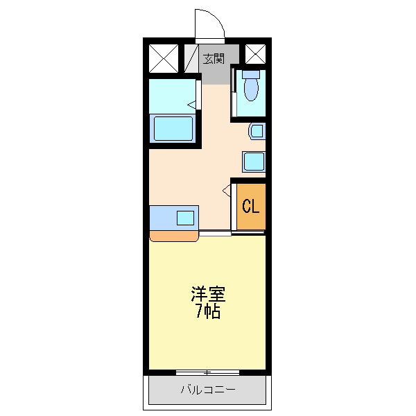 エナブル塚本(1K/6階)の間取り写真