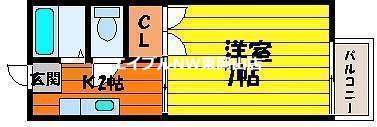 ヴィラフェアリー(1K/1階)の間取り写真