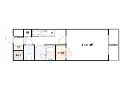 ヴィラ・クォーレ(1K/2階)の間取り写真